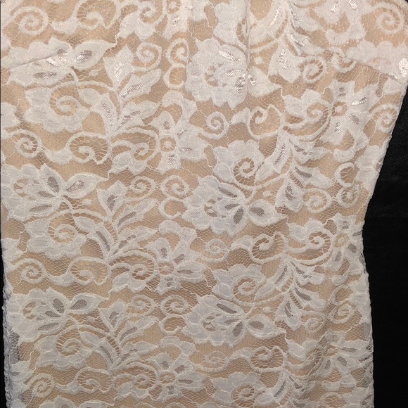 MARCIANO nude and white lace dress Large bridal - Picture 3 of 5
